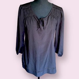 Black Princess Vera wang peasant shirt size medium 3/4ths sleeve